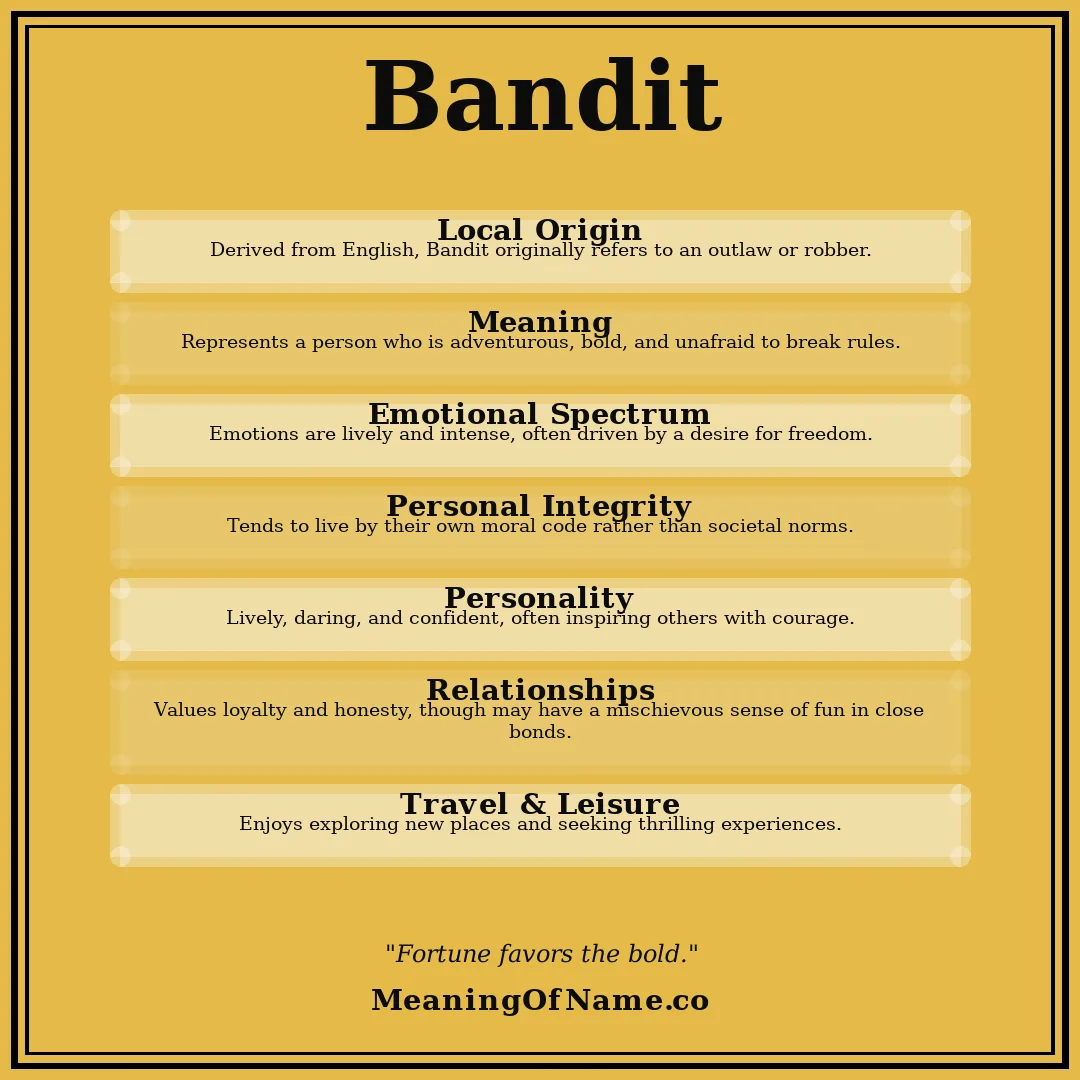 Bandit name meaning poster