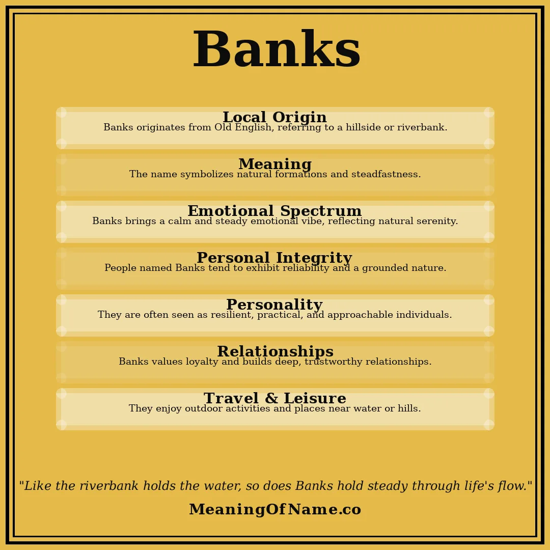 Banks name meaning poster