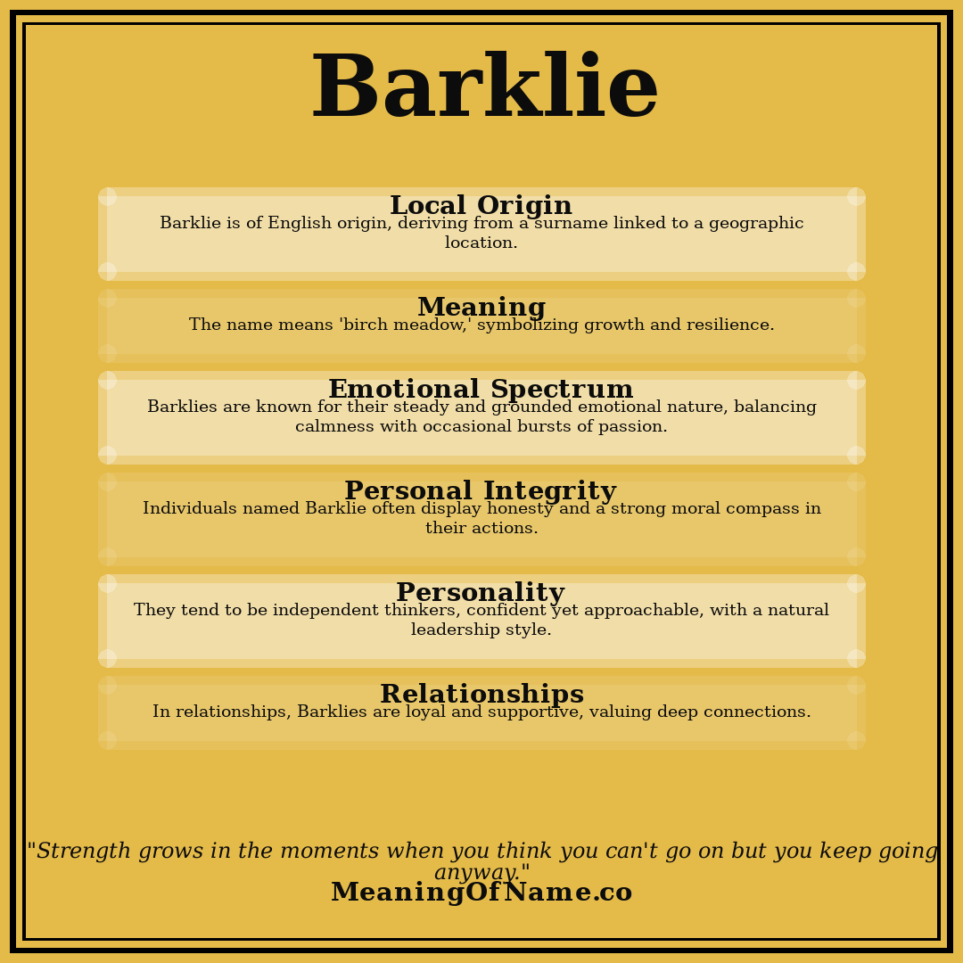 Barklie name meaning poster