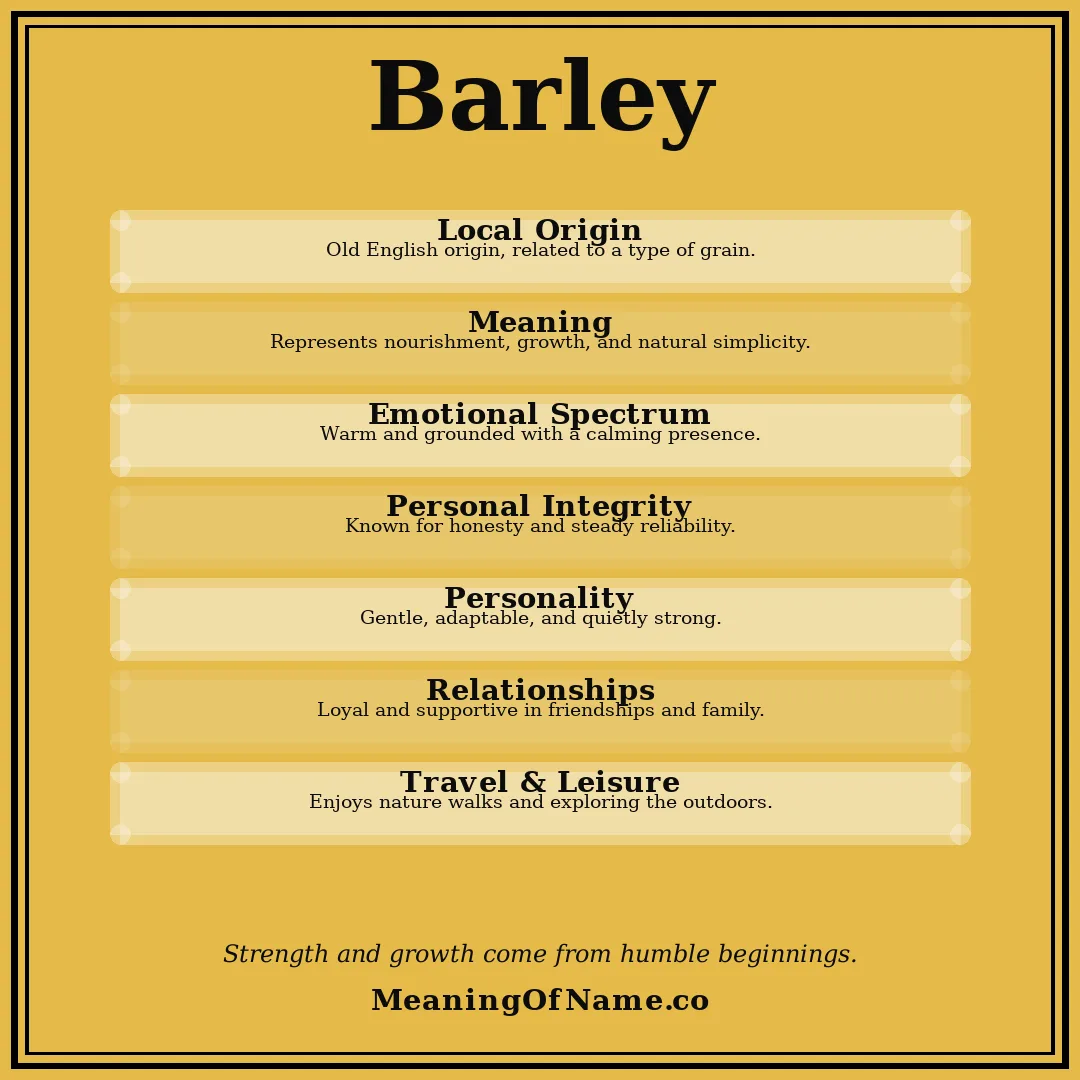 Barley name meaning poster