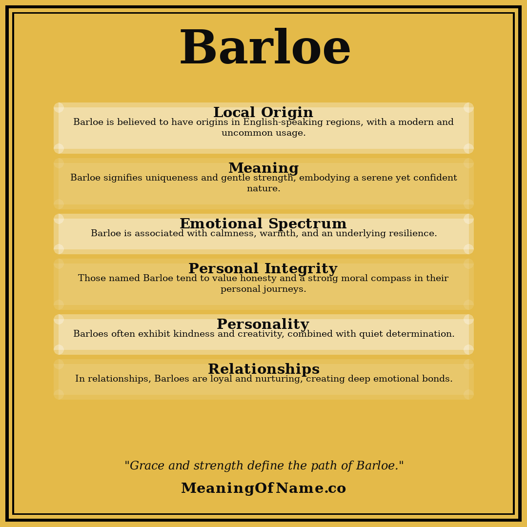 Barloe name meaning poster