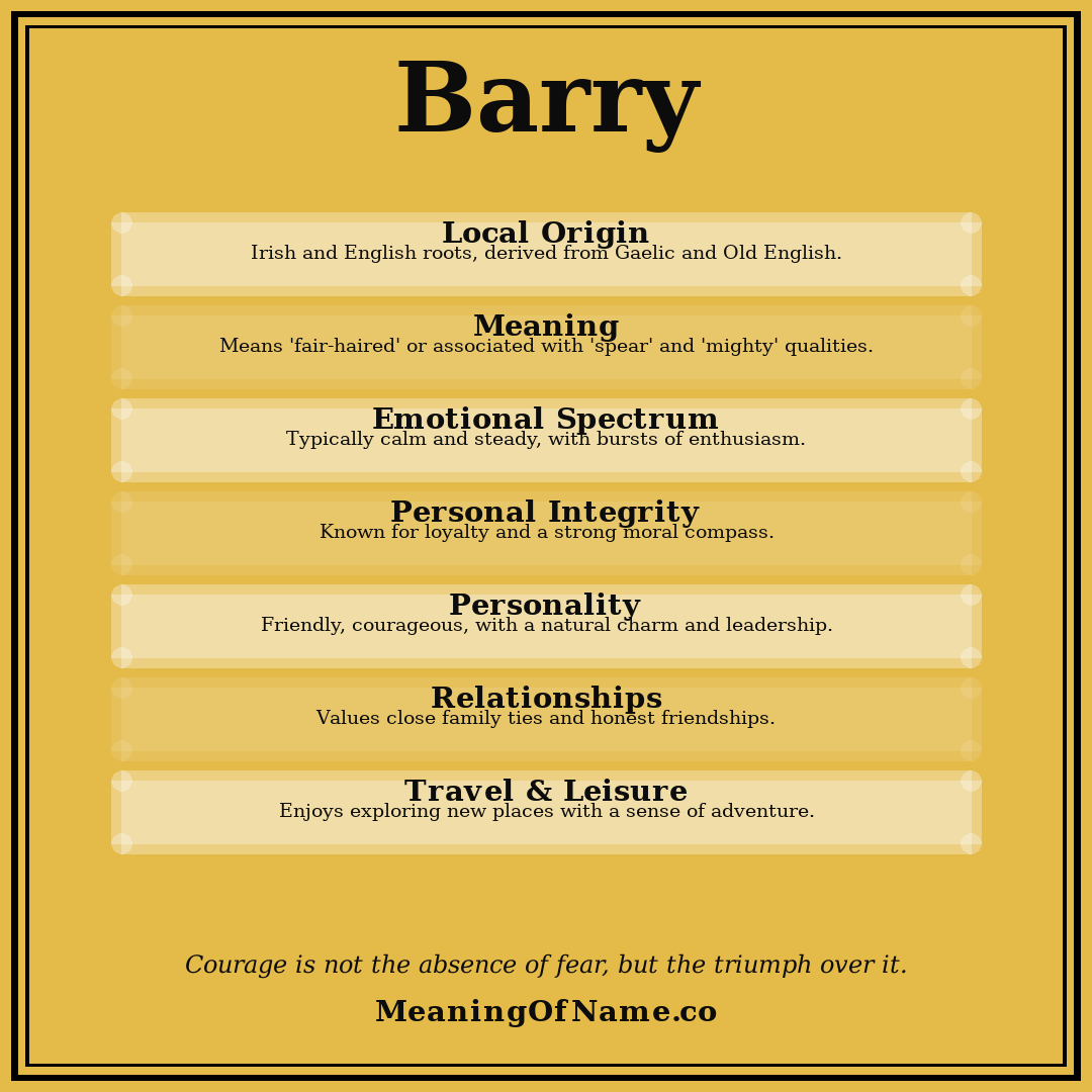 Barry name meaning poster