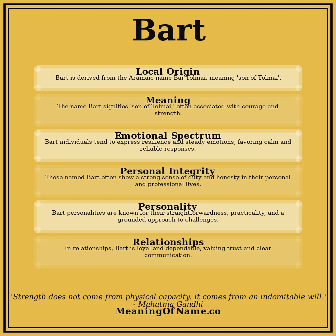Bart name meaning poster