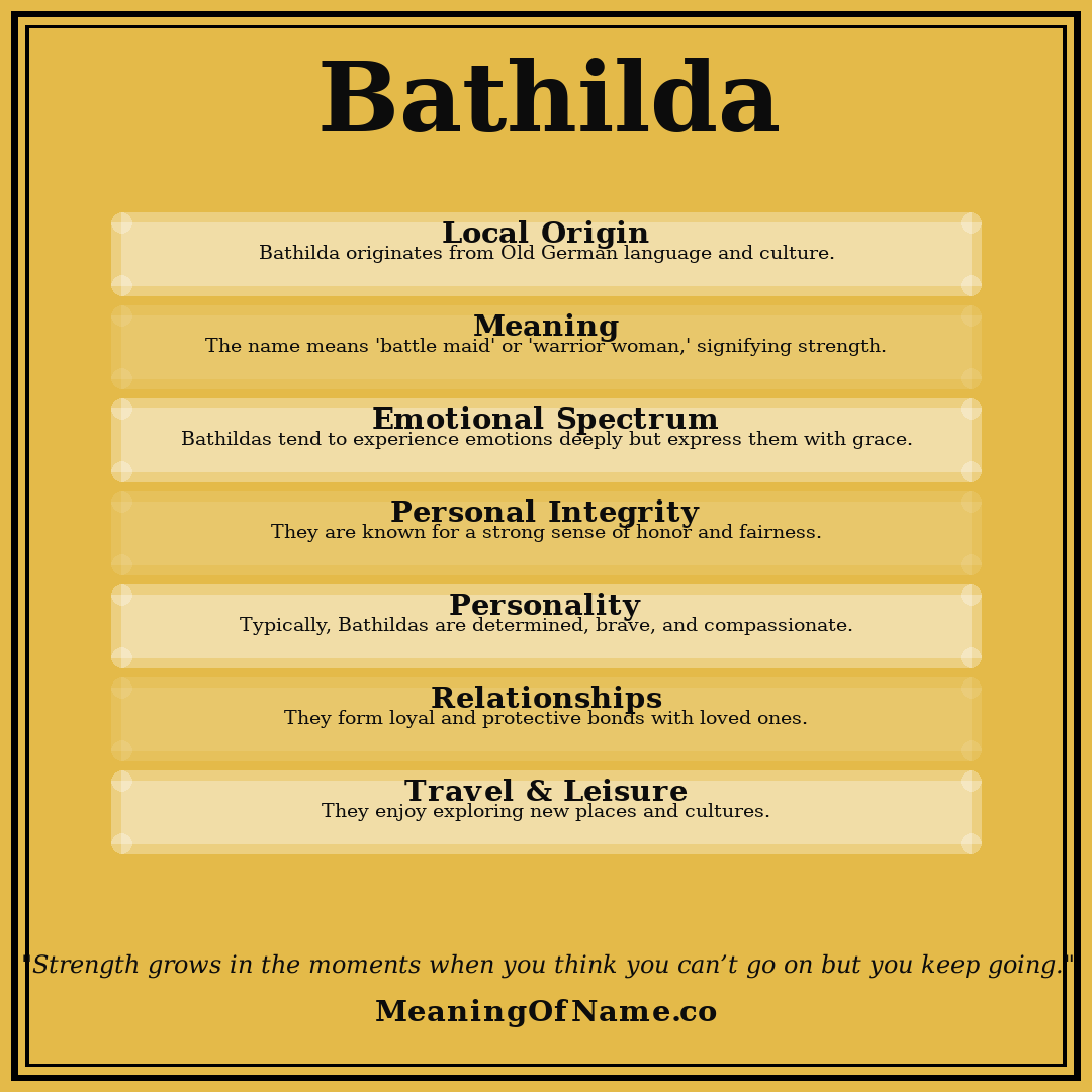Bathilda name meaning poster