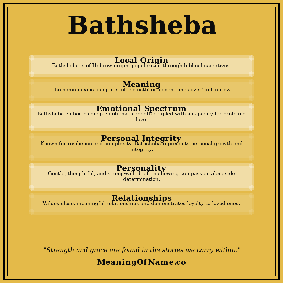 Bathsheba name meaning poster