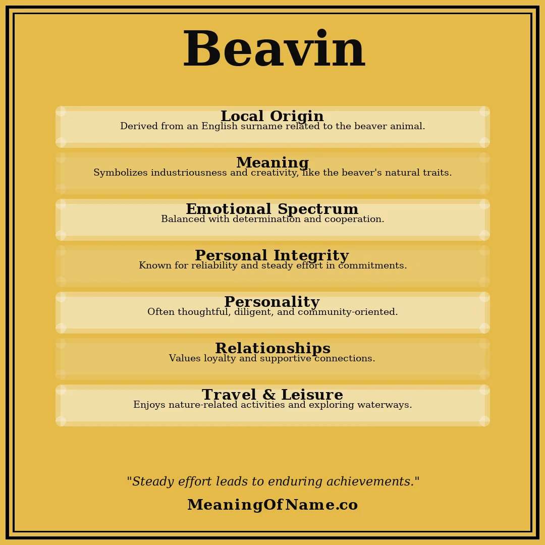 Beavin name meaning poster