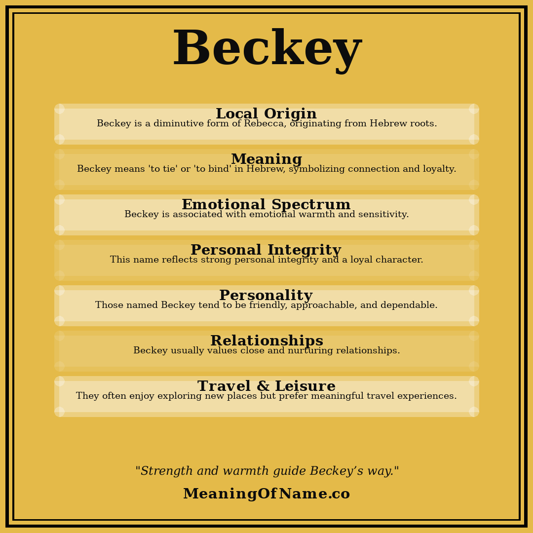 Beckey name meaning poster