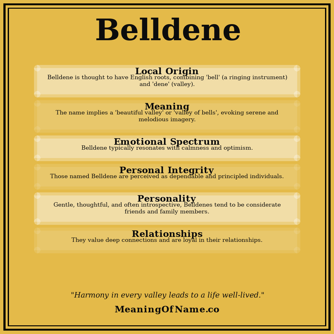 Belldene name meaning poster