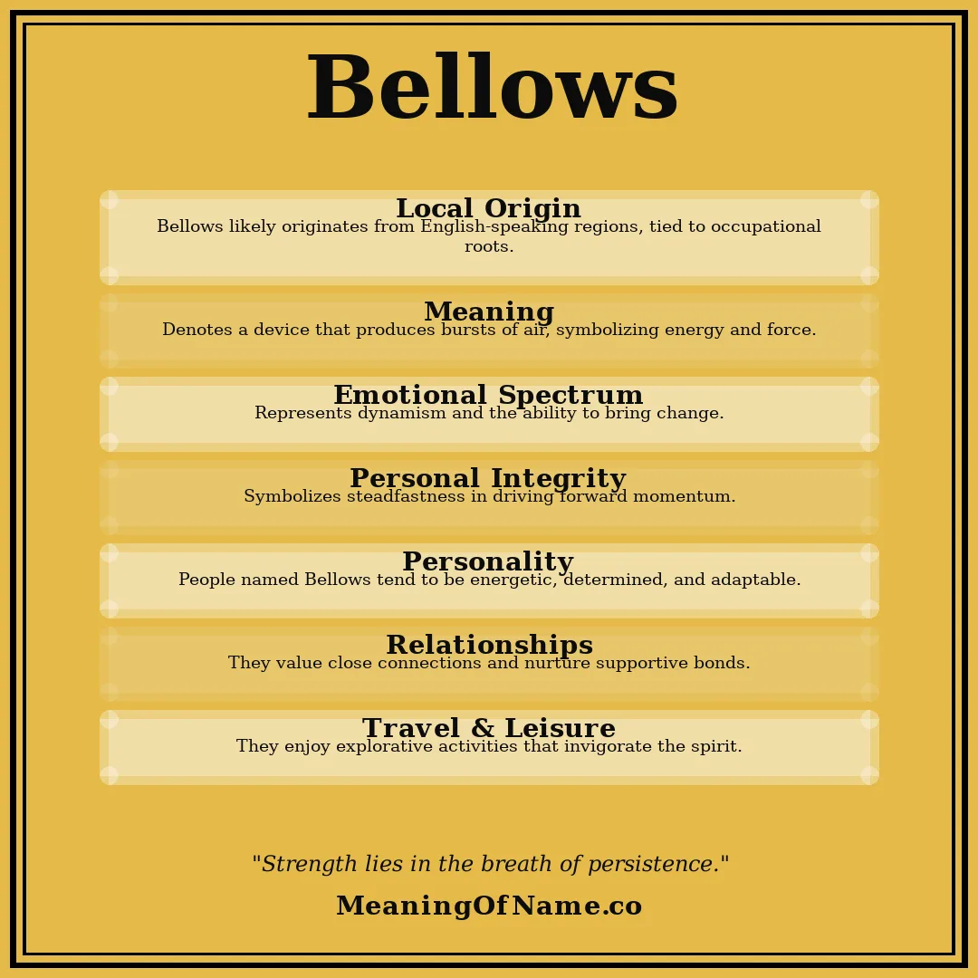 Bellows name meaning poster