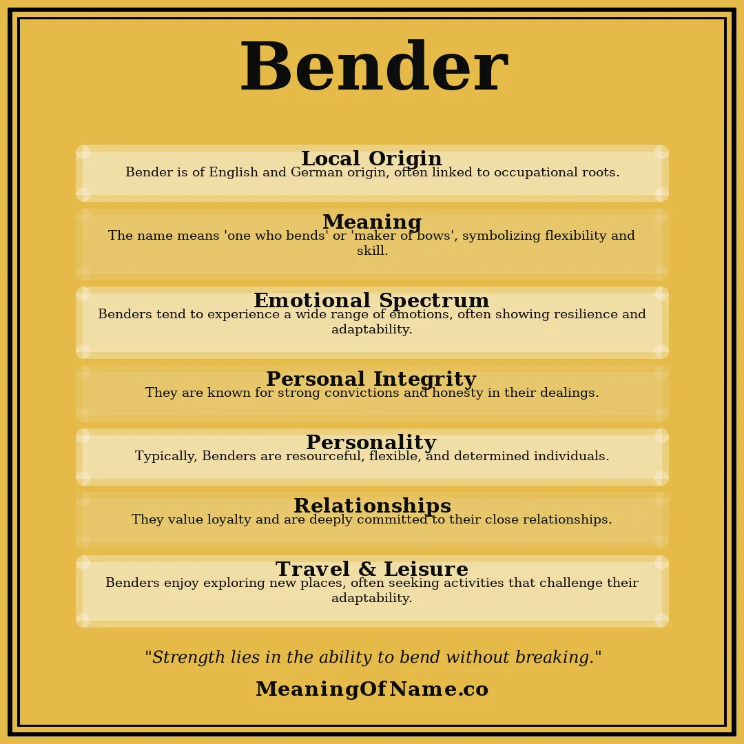 Bender name meaning poster