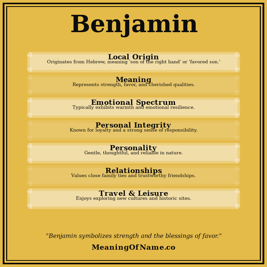 Benjamin name meaning poster