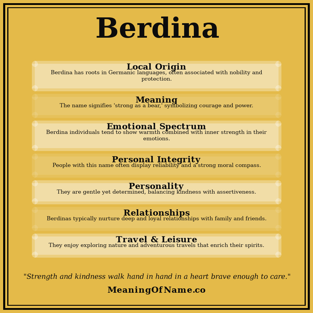 Berdina name meaning poster