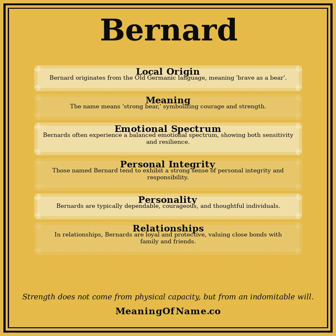Bernard name meaning poster