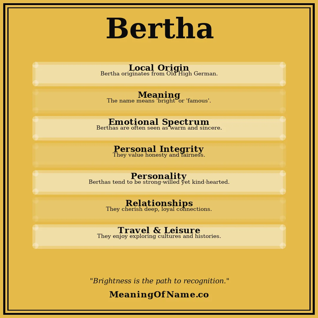 Bertha name meaning poster