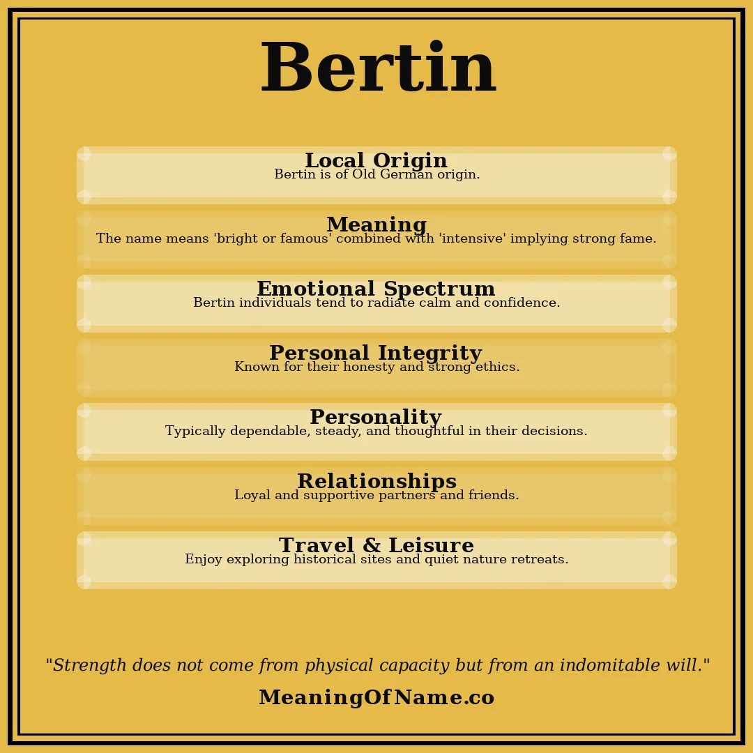 Bertin name meaning poster