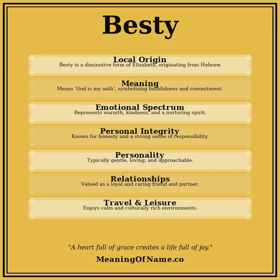 Besty name meaning poster