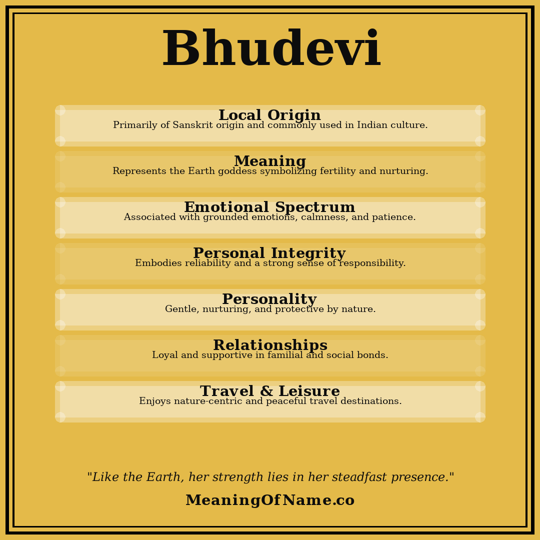 Bhudevi name meaning poster