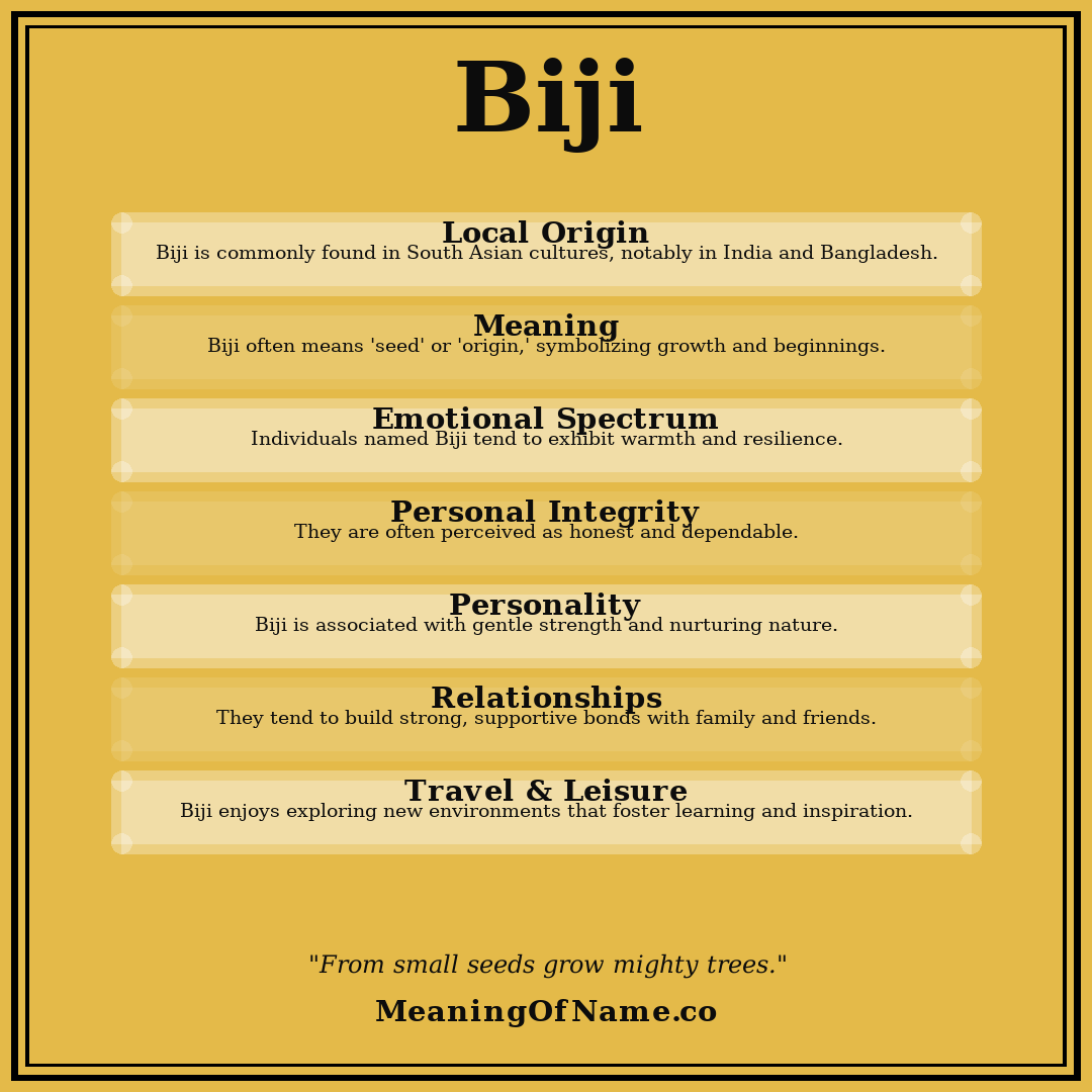 Biji name meaning poster