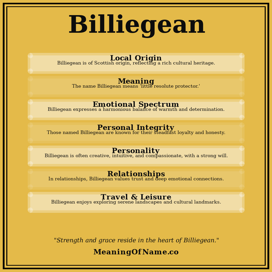 Billiegean name meaning poster