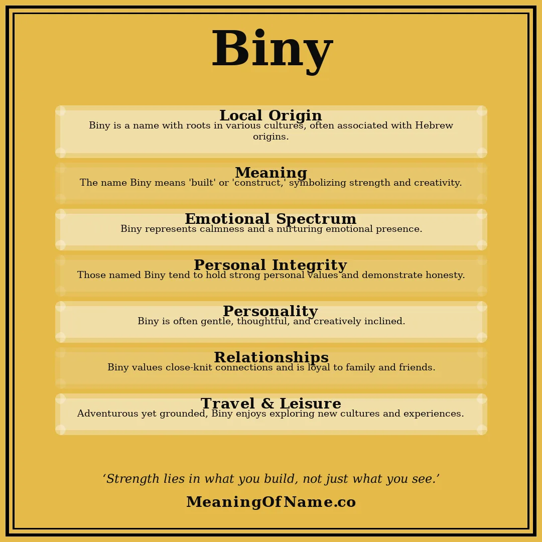 Biny name meaning poster