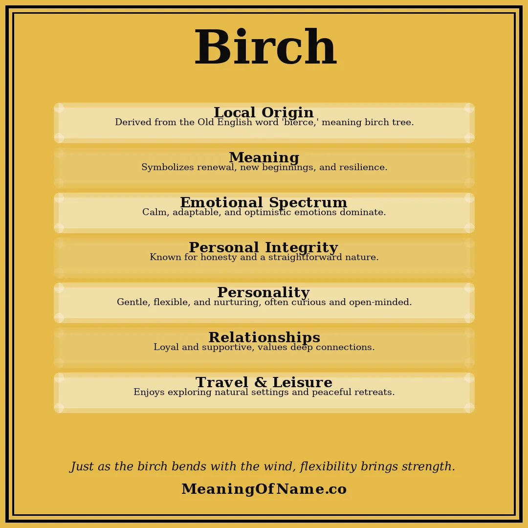 Birch name meaning poster