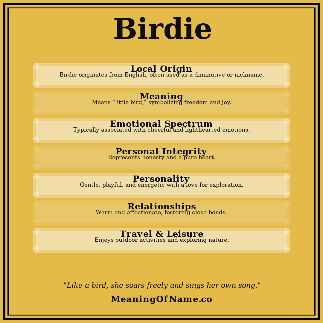 Birdie name meaning poster