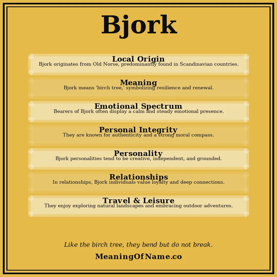Bjork name meaning poster