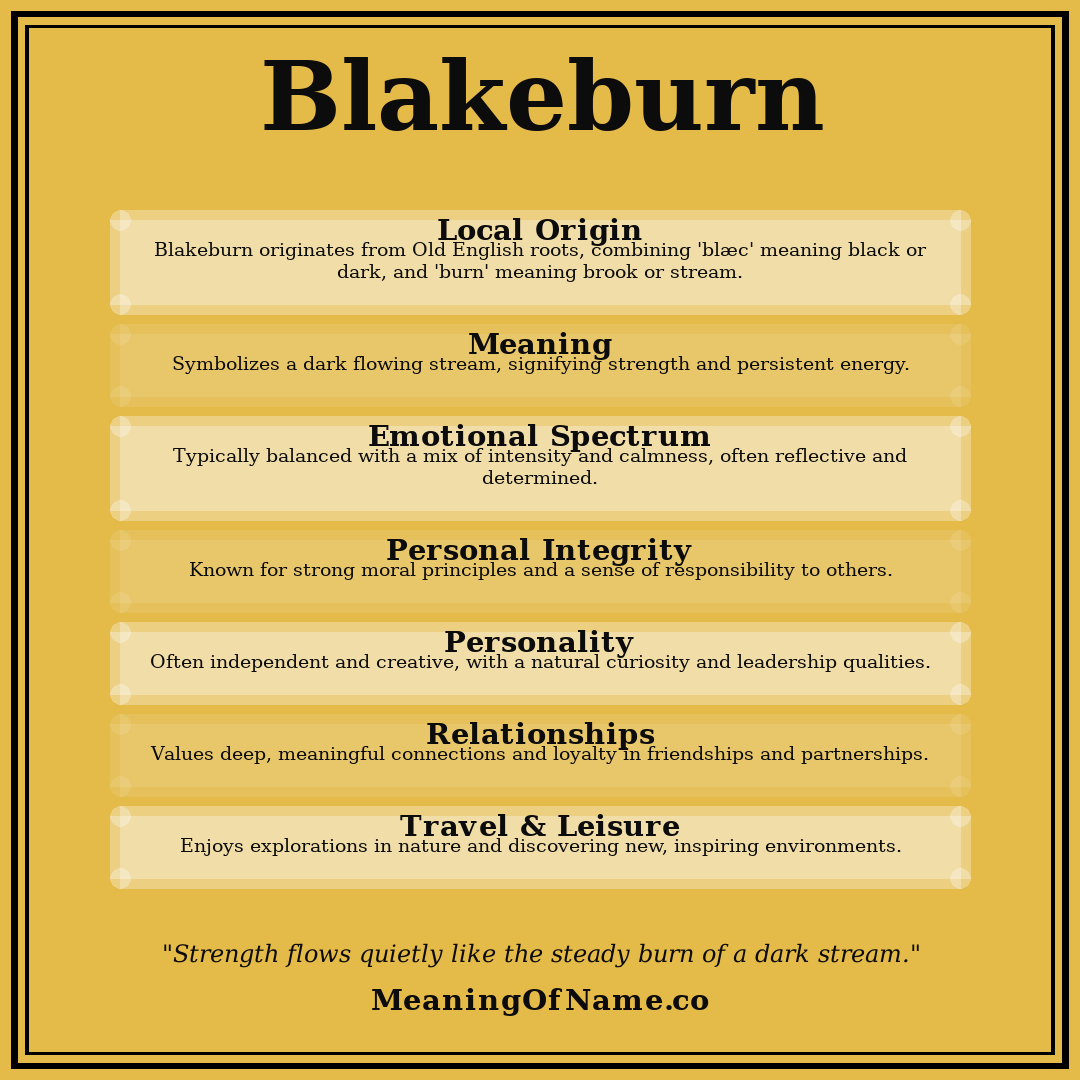 Blakeburn name meaning poster