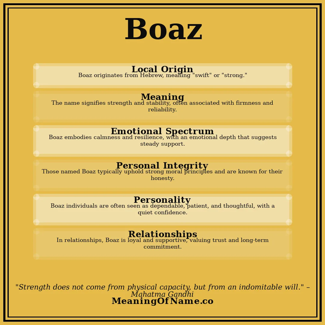Boaz name meaning poster