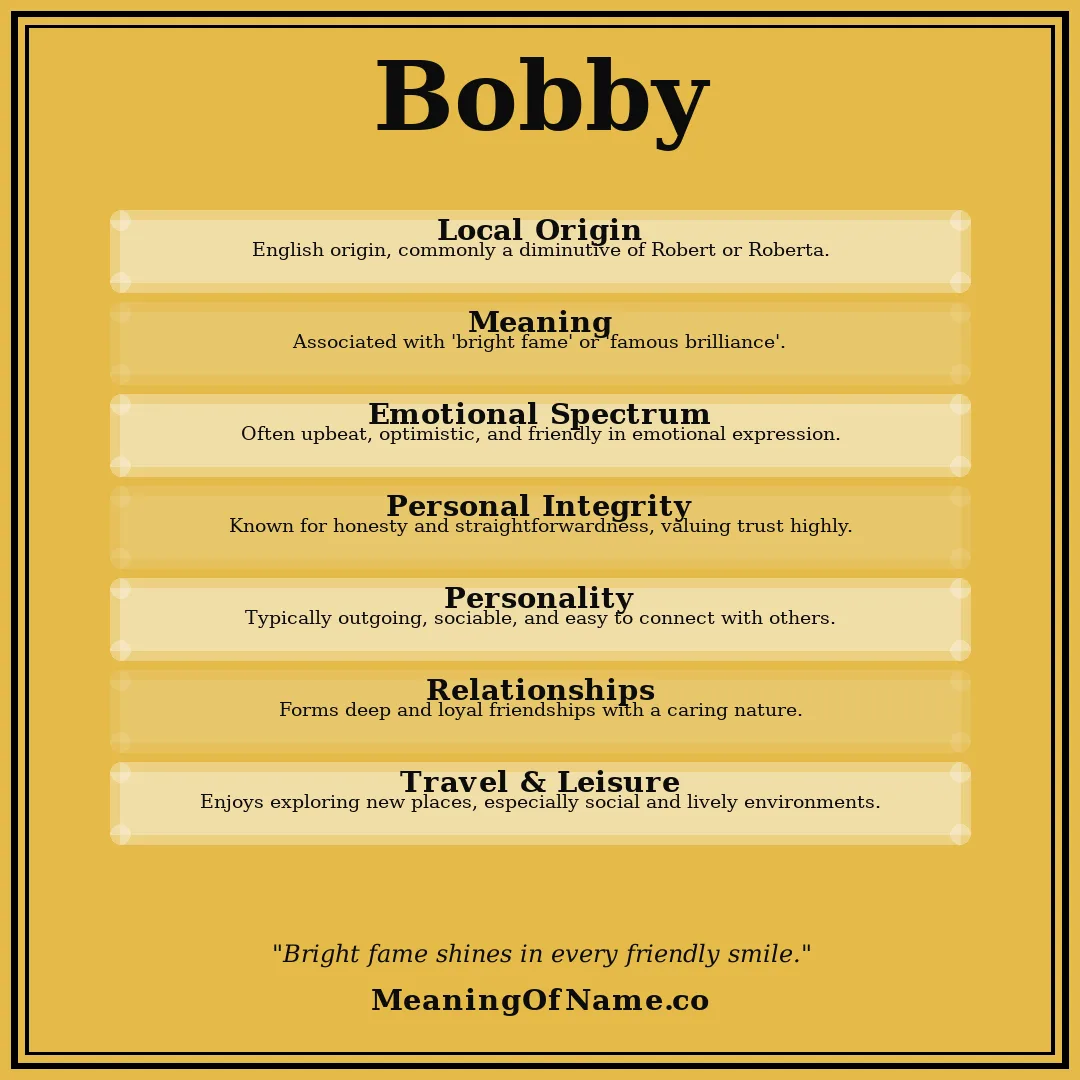 Bobby name meaning poster