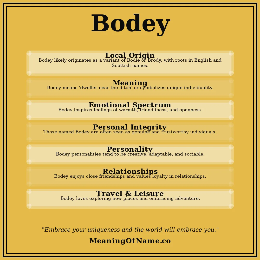 Bodey name meaning poster