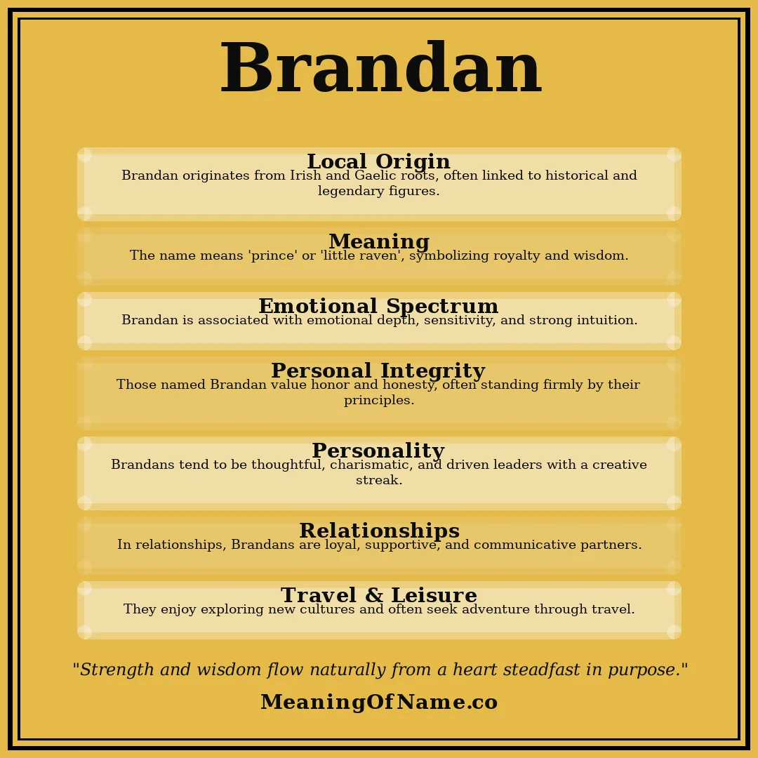 Brandan name meaning poster