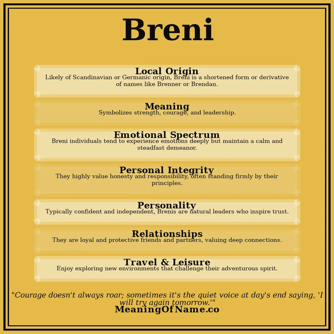 Breni name meaning poster