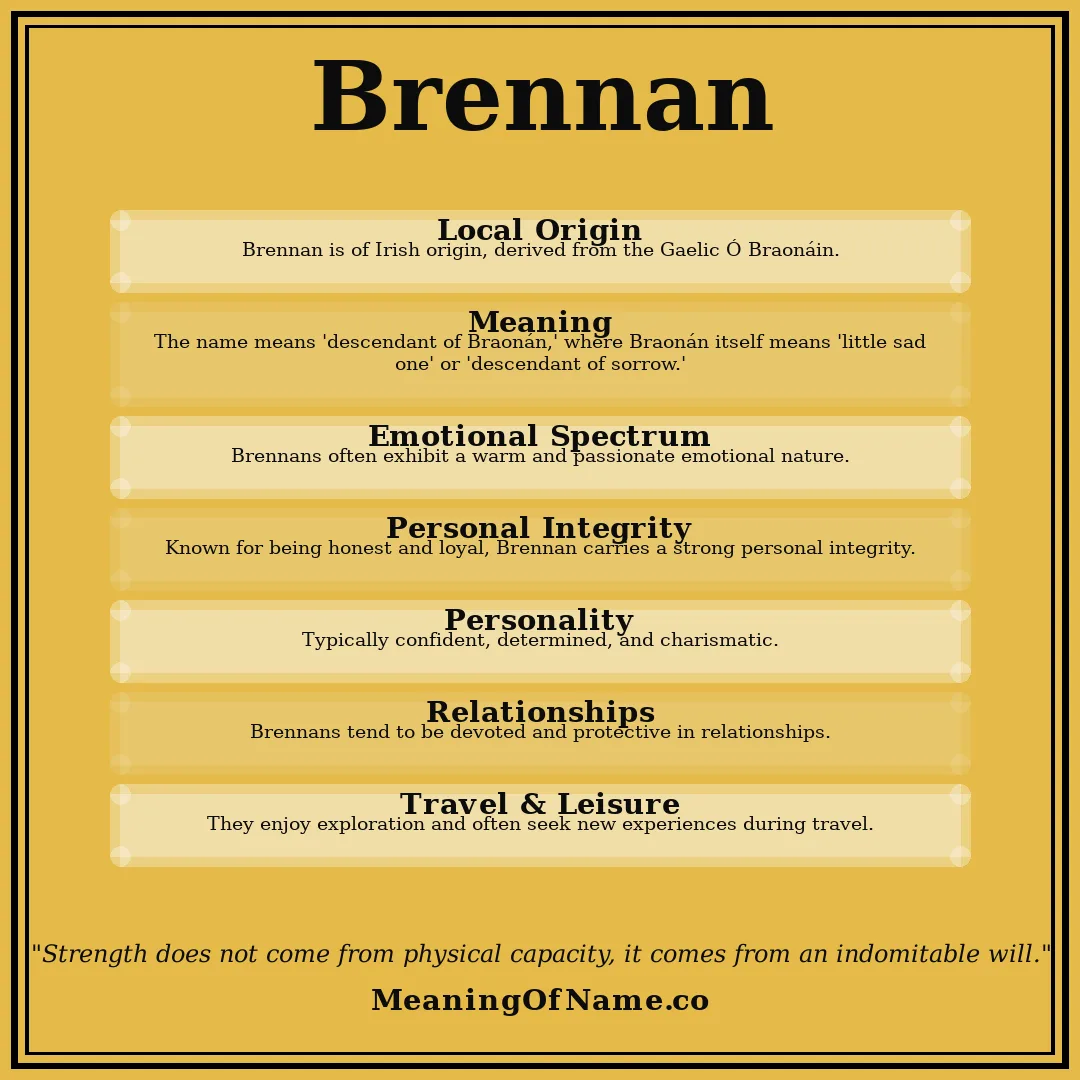 Brennan name meaning poster