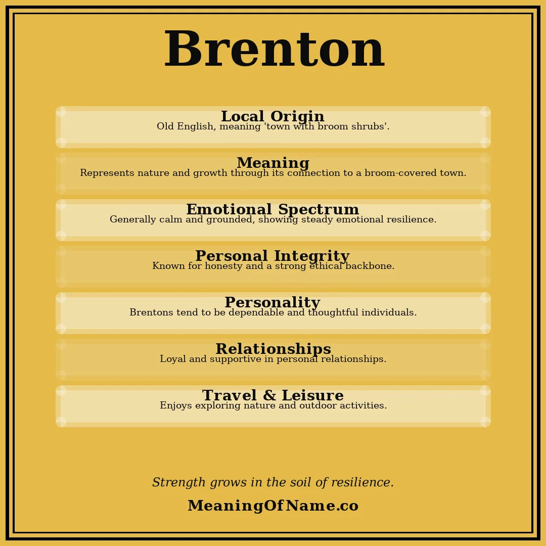Brenton name meaning poster
