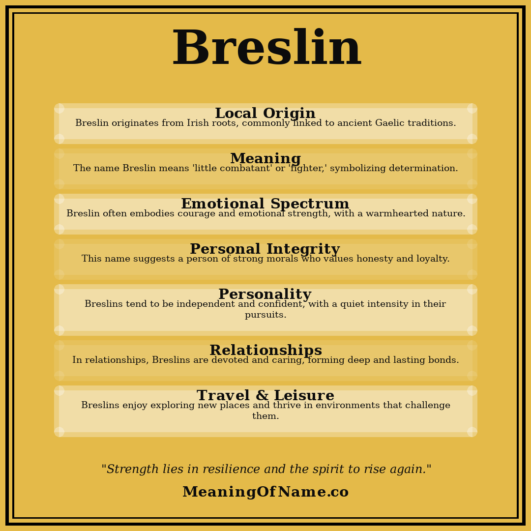 Breslin name meaning poster