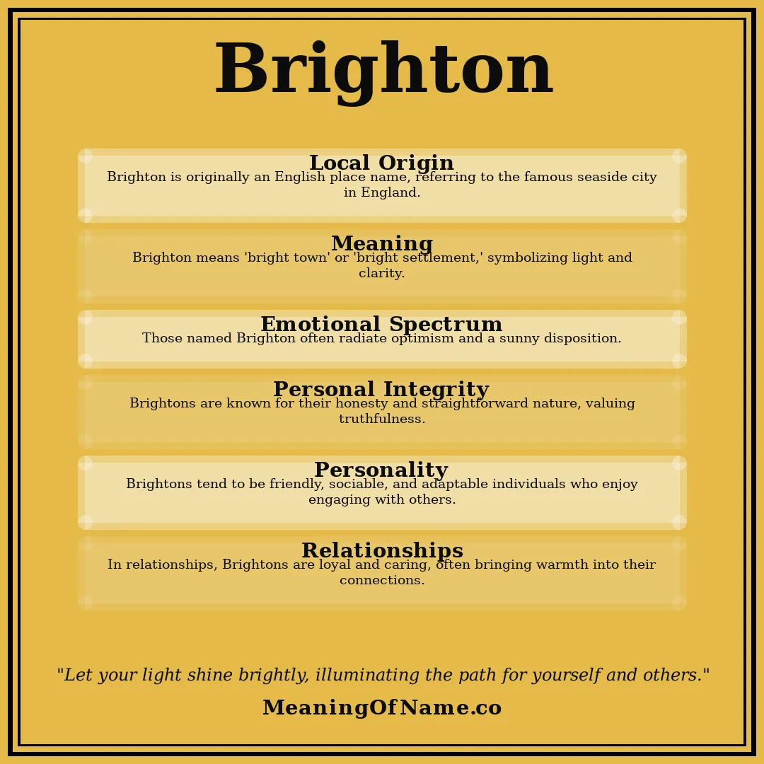 Brighton name meaning poster