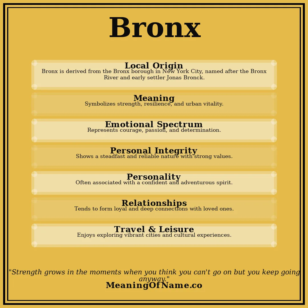 Bronx name meaning poster