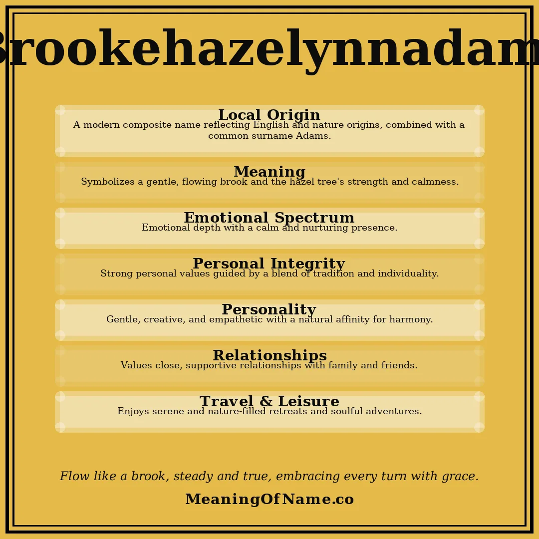 Brookehazelynnadams name meaning poster