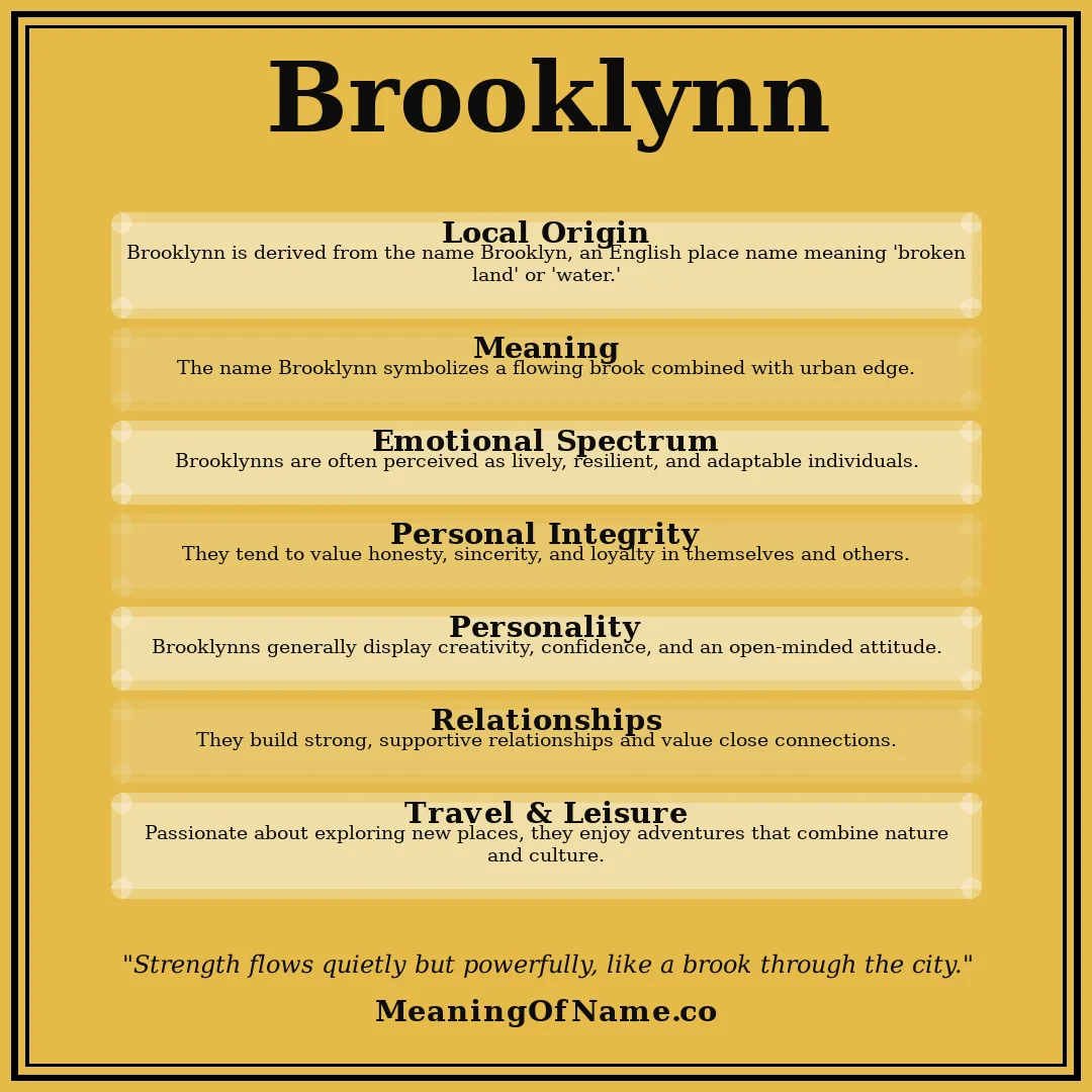Brooklynn name meaning poster