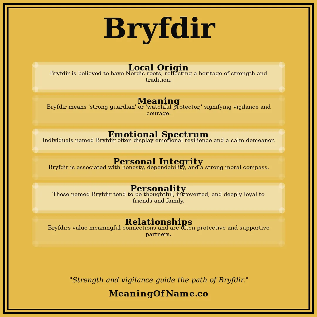 Bryfdir name meaning poster
