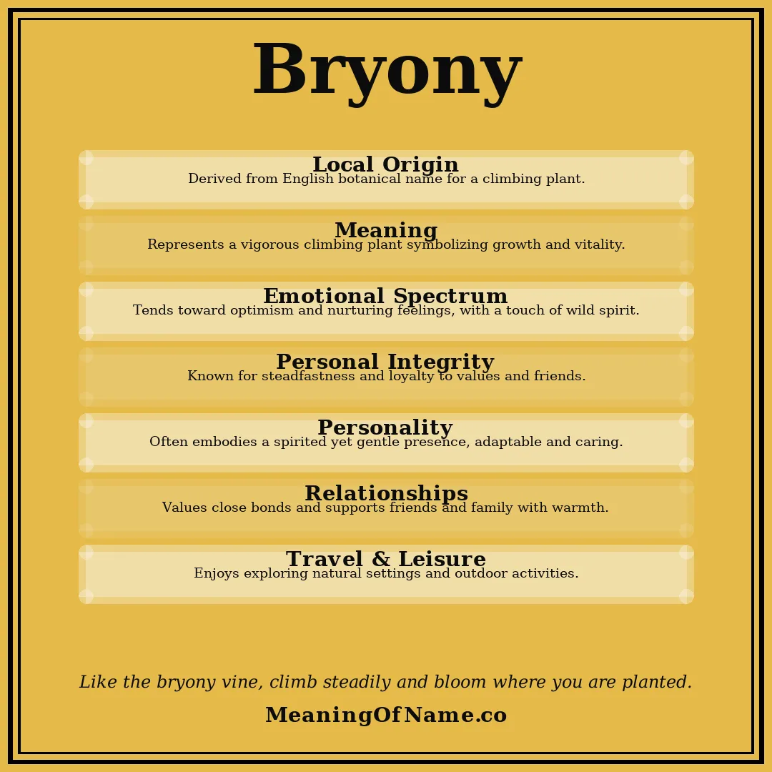 Bryony name meaning poster