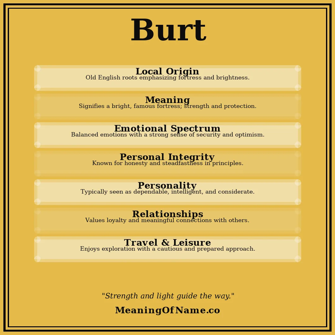 Burt name meaning poster