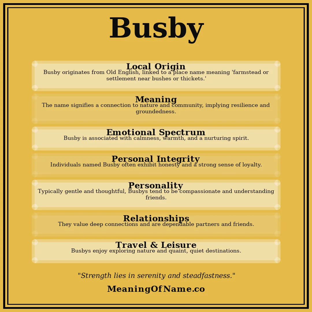 Busby name meaning poster