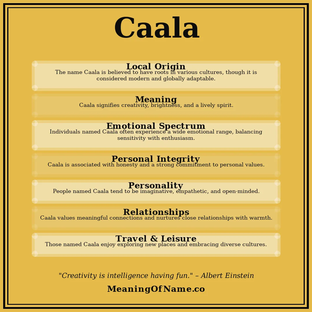 Caala name meaning poster