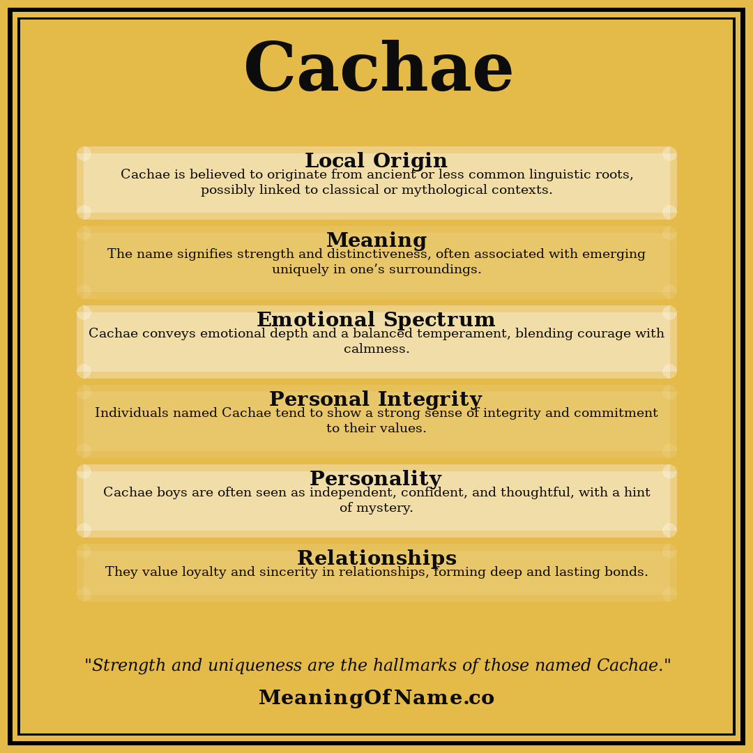Cachae name meaning poster