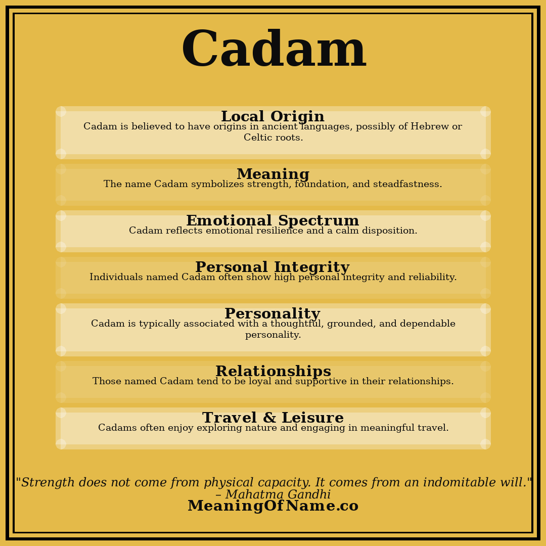 Cadam name meaning poster