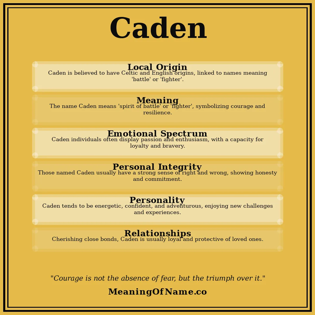 Caden name meaning poster