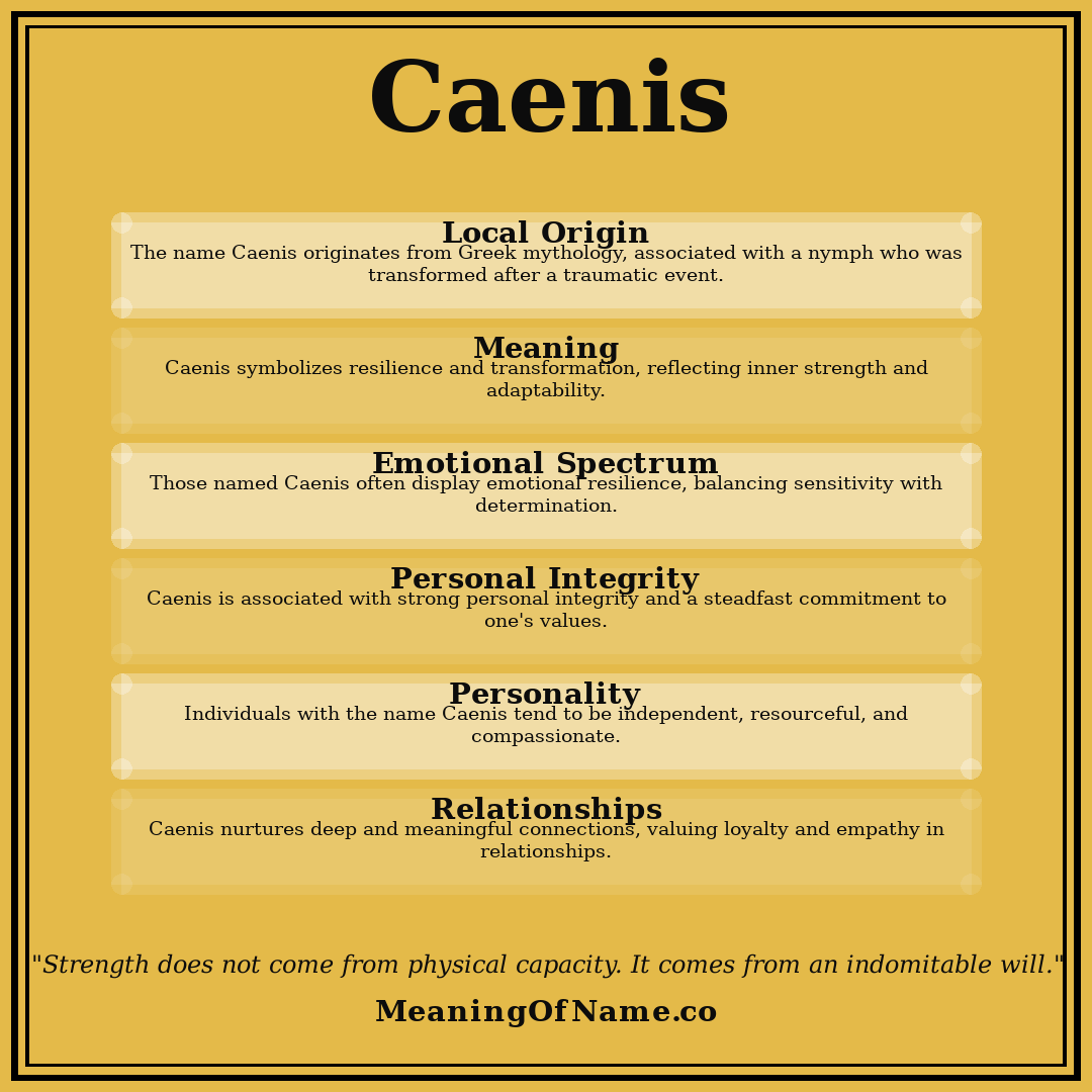 Caenis name meaning poster