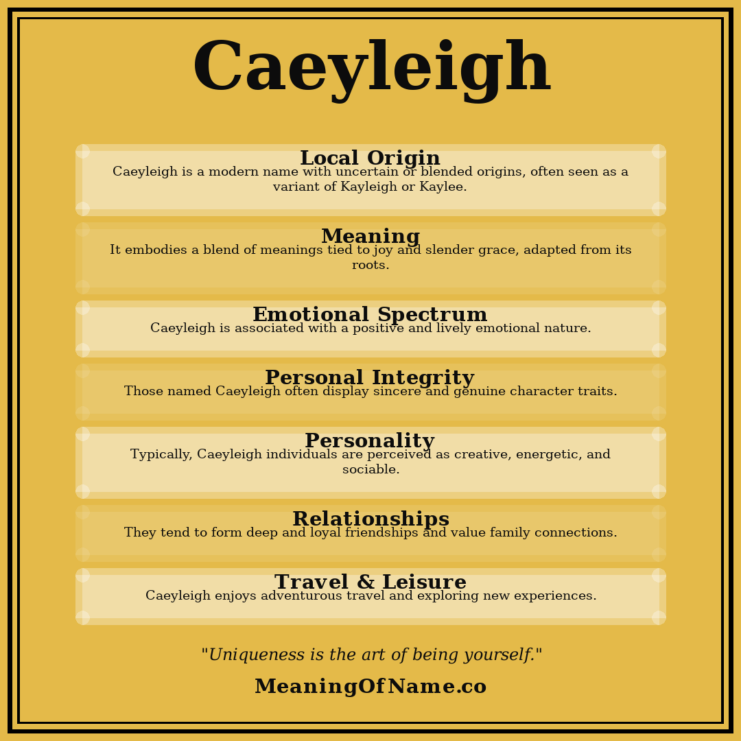 Caeyleigh name meaning poster